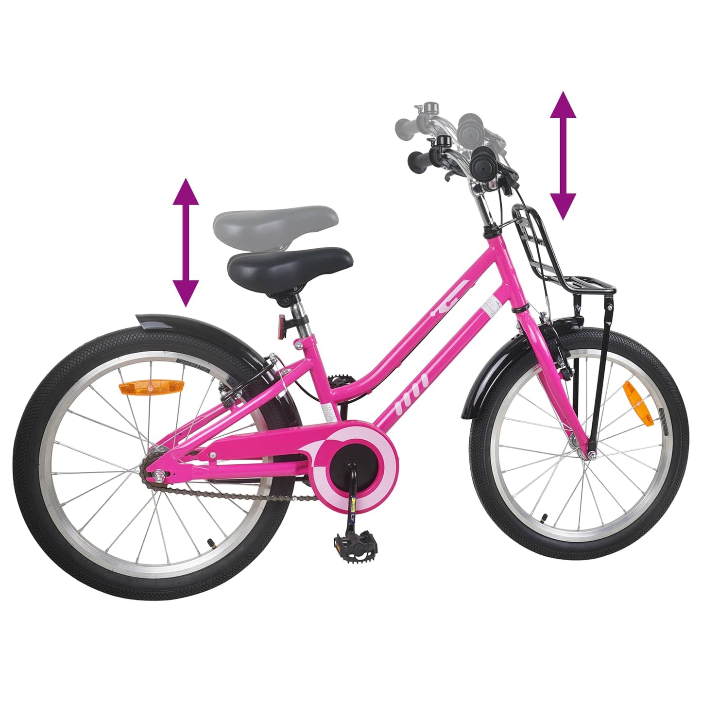 Kids Bike 22 Inches for 7-12 Years Old Pink Black