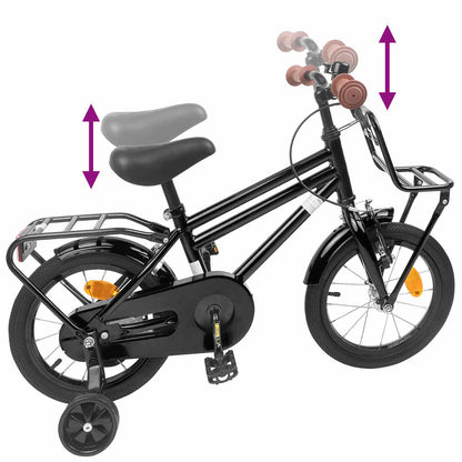 Kids Bike 14 Inches for 3-5 Years Old Black