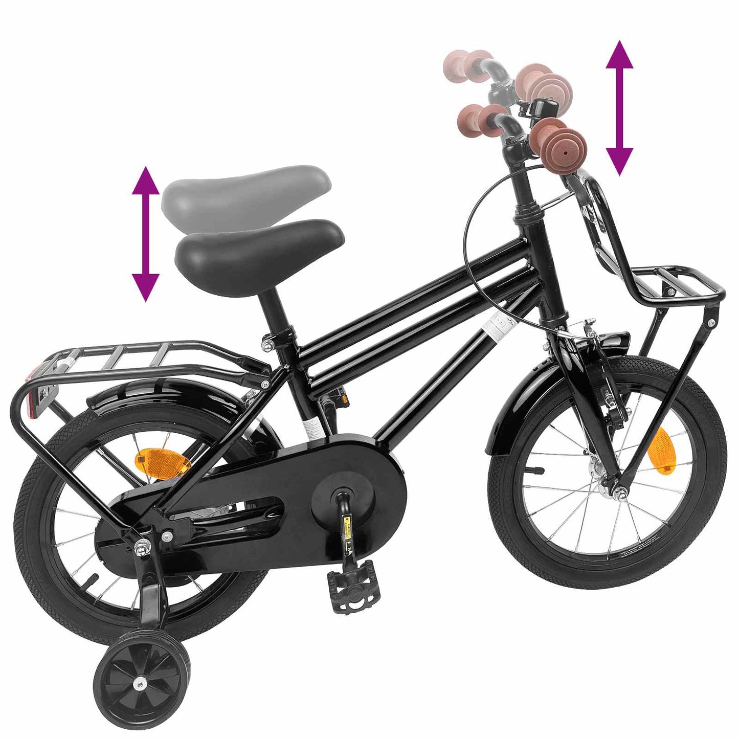 Kids Bike 16 Inches for 4-6 Years Old Black