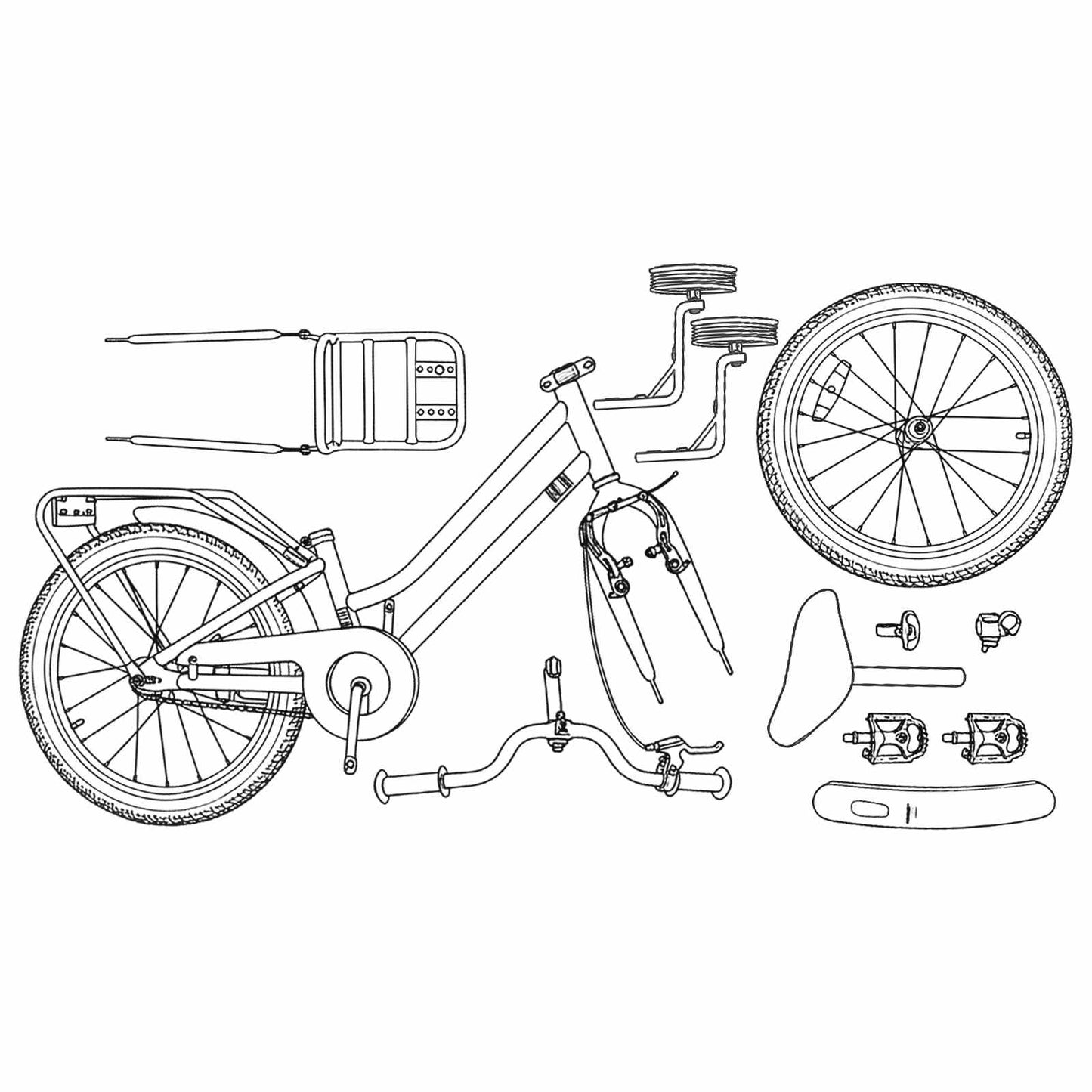 Kids Bike 16 Inches for 4-6 Years Old Black