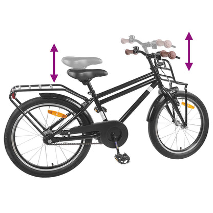 Kids Bike 22 Inches for 7-12 Years Old Black