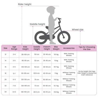 Kids Bike 22 Inches for 7-12 Years Old Black
