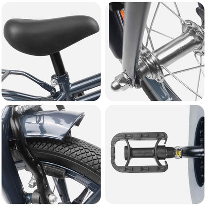 Kids Bike 12 Inches for 2-4 Years Old Dark Grey