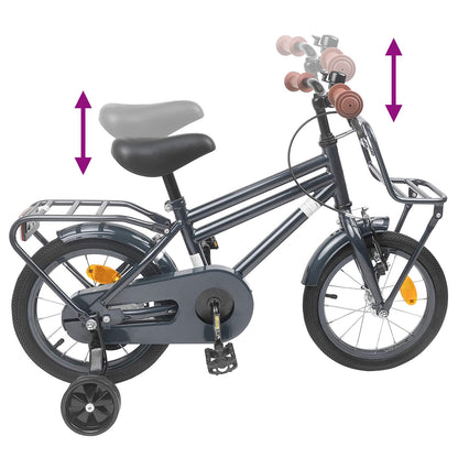 Kids Bike 12 Inches for 2-4 Years Old Dark Grey
