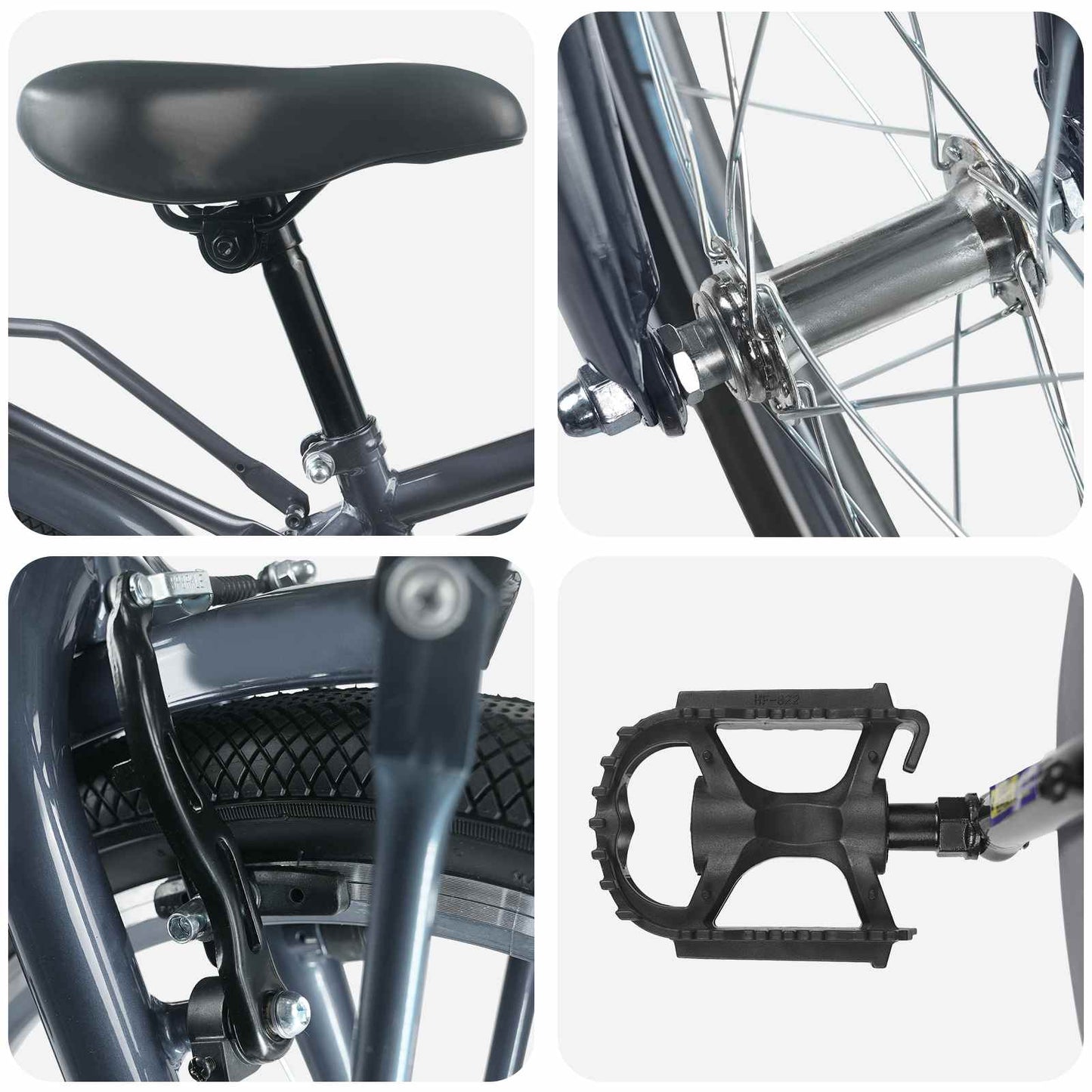 Kids Bike 18 Inches for 5-7 Years Old Dark Grey