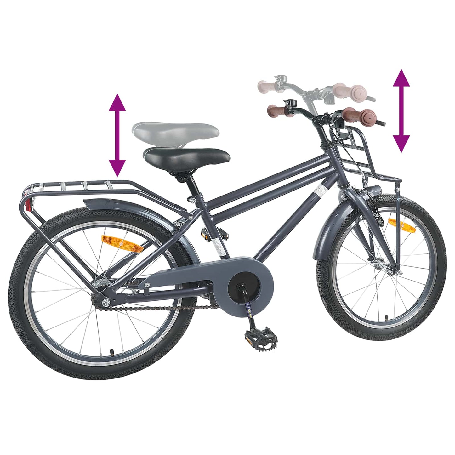 Kids Bike 20 Inches for 6-11 Years Old Dark Grey
