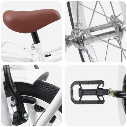 Kids Bike 14 Inches for 3-5 Years Old White