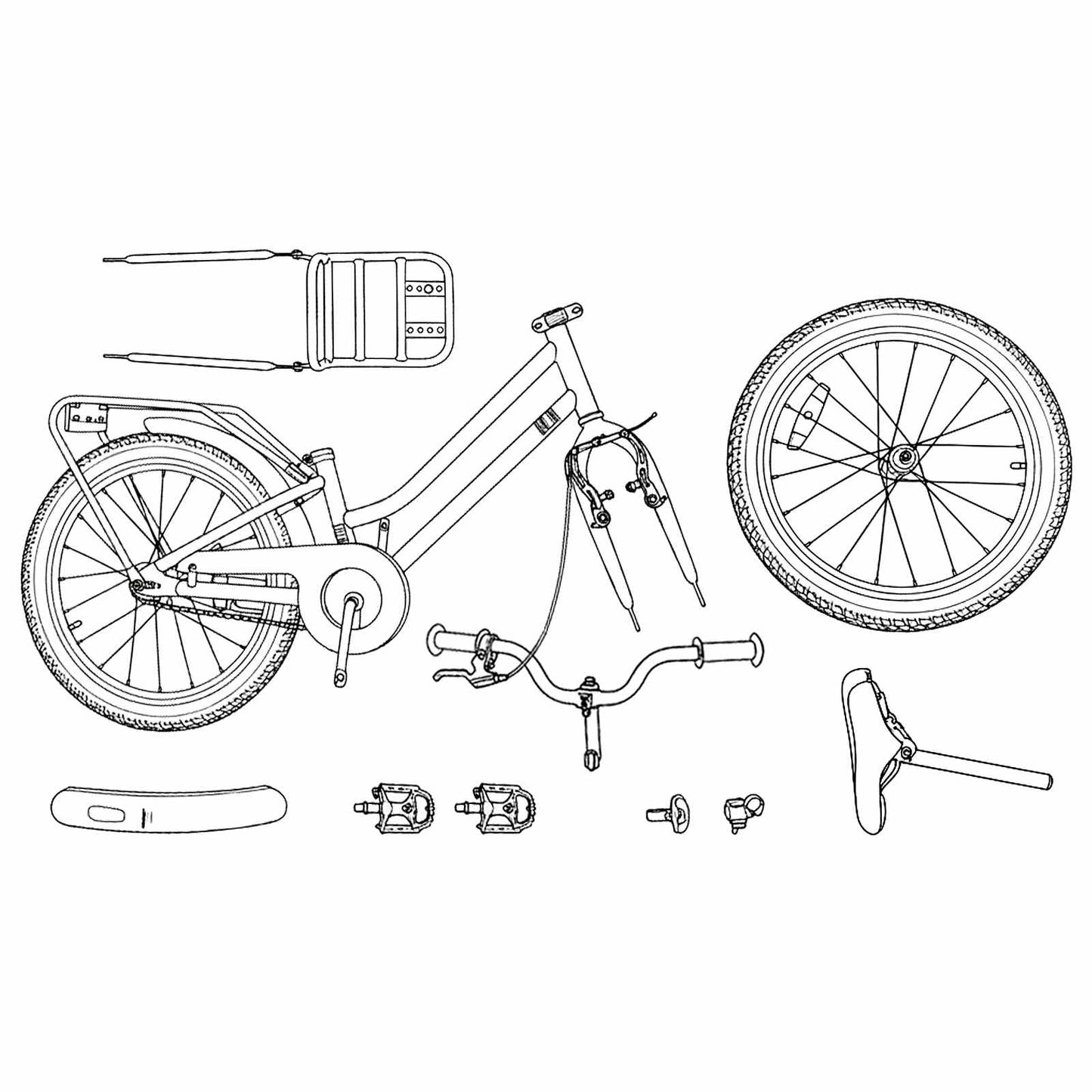 Kids Bike 20 Inches for 6-11 Years Old White