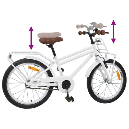 Kids Bike 22 Inches for 7-12 Years Old White