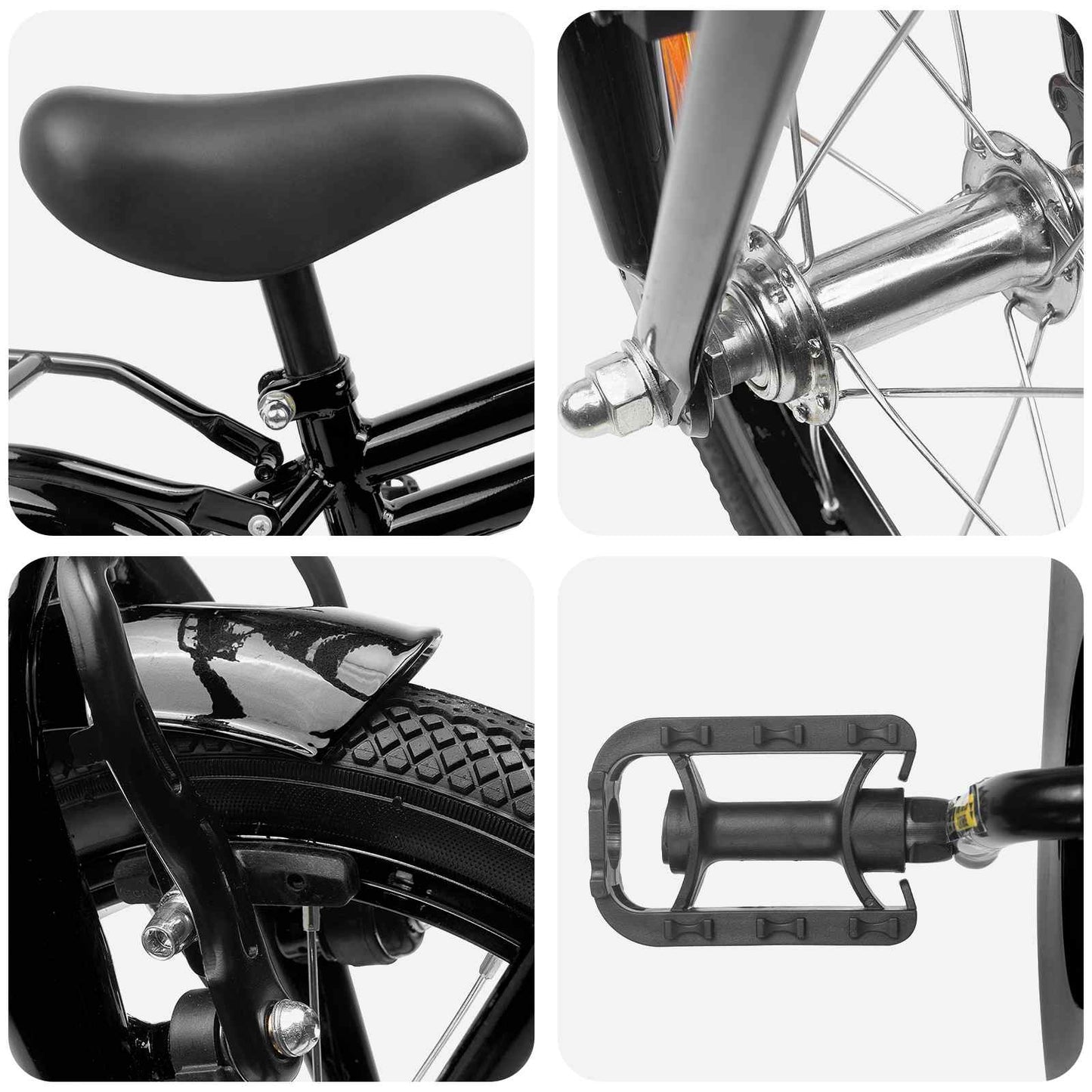 Kids Bike 16 Inches for 4-6 Years Old Black