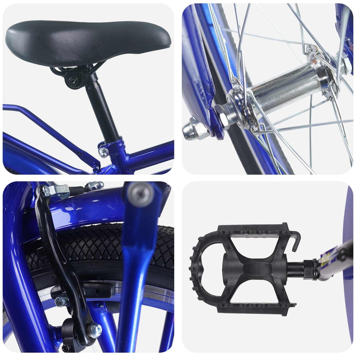 Kids Bike 22 Inches for 7-12 Years Old Dark Blue