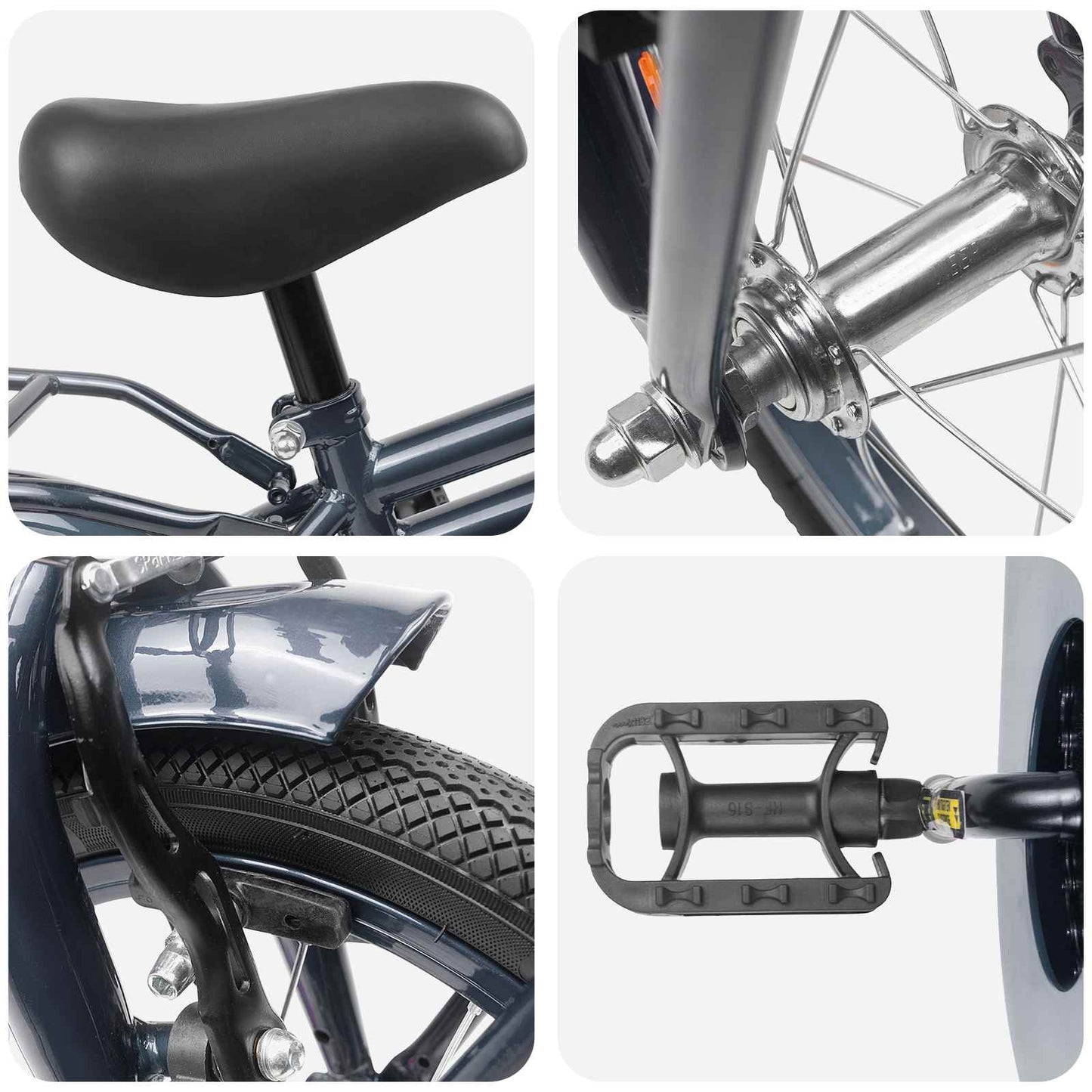 Kids Bike 16 Inches for 4-6 Years Old Dark Grey