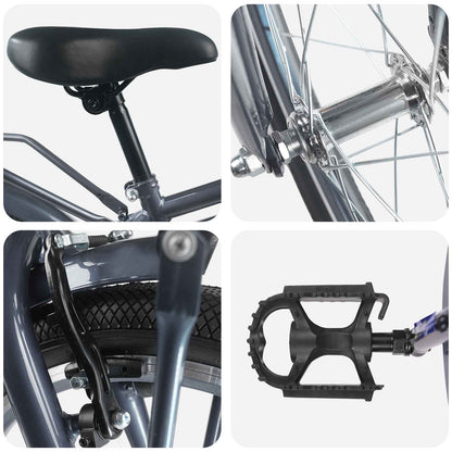 Kids Bike 22 Inches for 7-12 Years Old Dark Grey