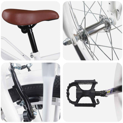 Kids Bike 18 Inches for 5-7 Years Old White