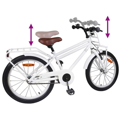 Kids Bike 22 Inches for 7-12 Years Old White