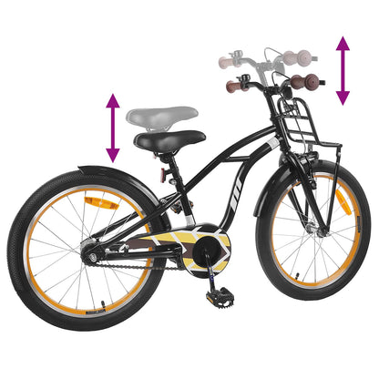 Kids Bike 20 Inches for 6-11 Years Old Black