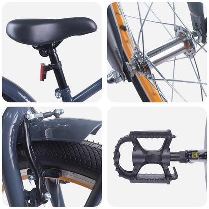 Kids Bike 18 Inches for 5-7 Years Old Dark Grey