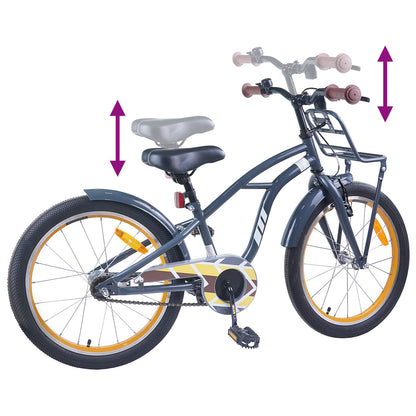 Kids Bike 18 Inches for 5-7 Years Old Dark Grey