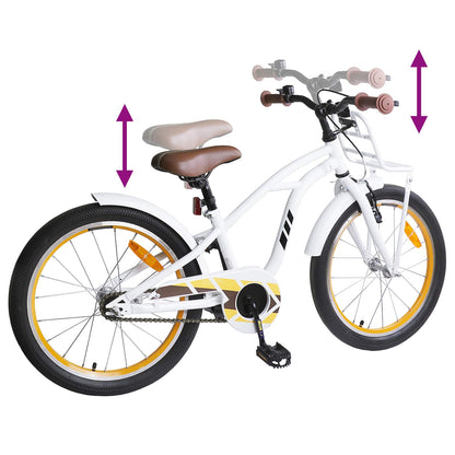 Kids Bike 18 Inches for 5-7 Years Old White
