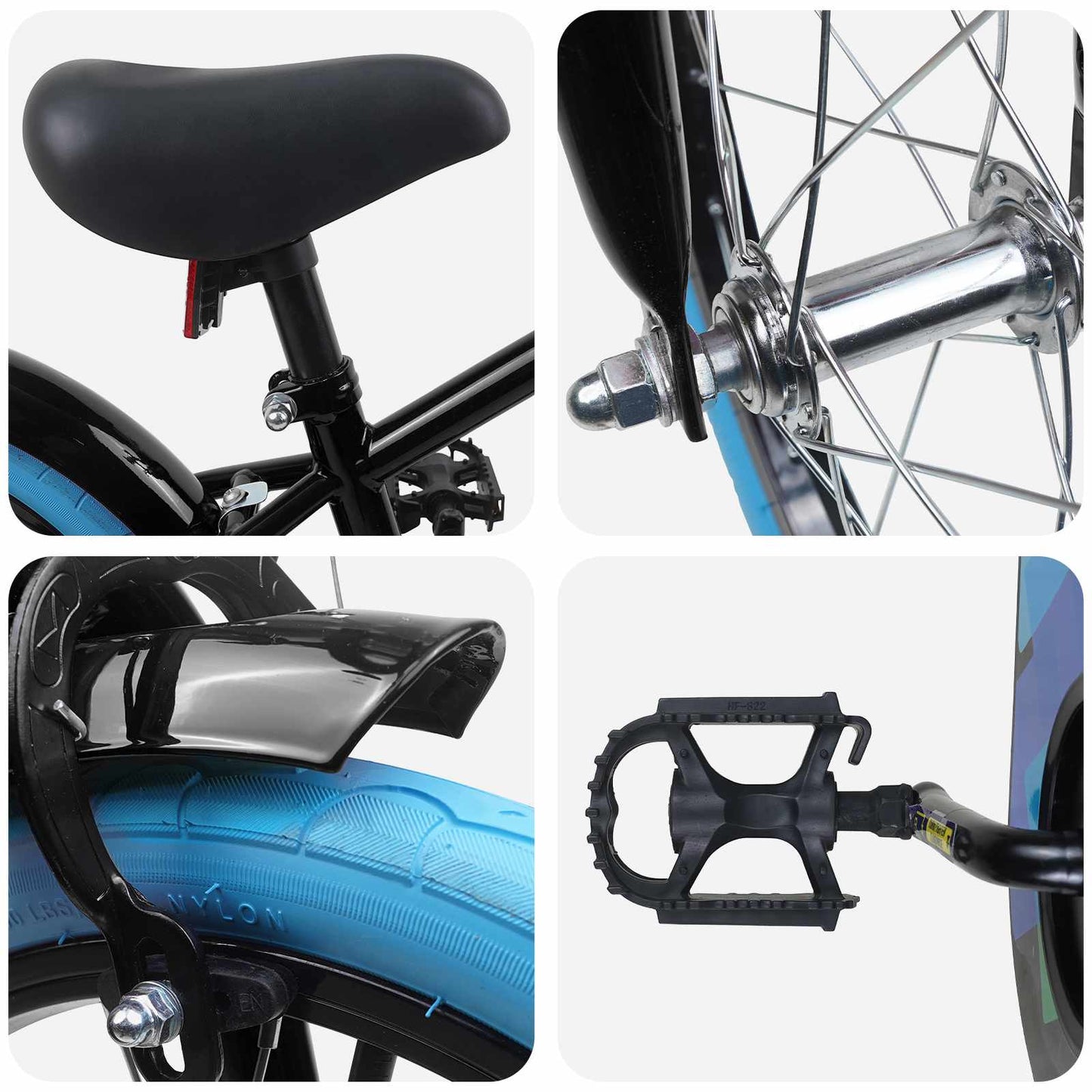 Kids Bike 16'' for 4-6 Years Old Black