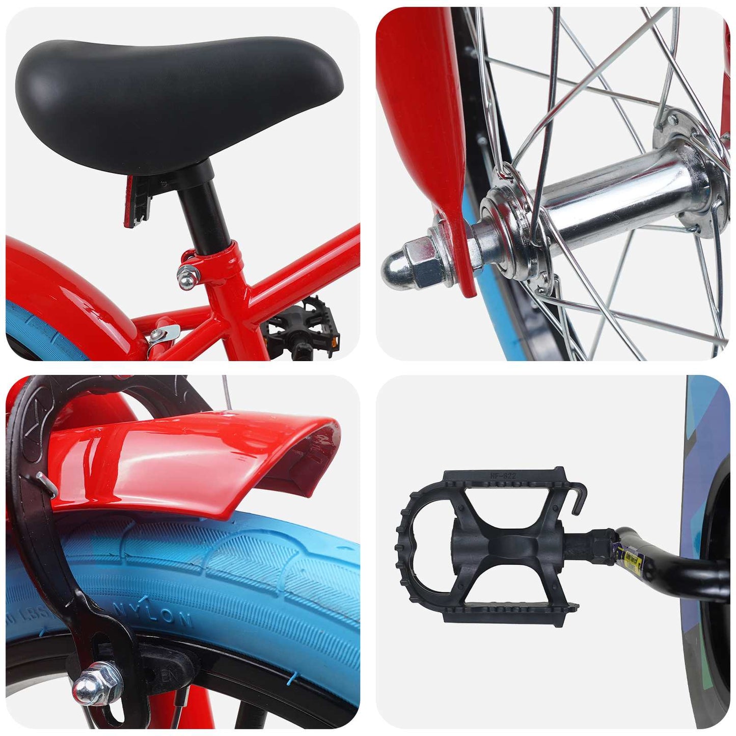 Kids Bike 16'' for 4-6 Years Old Red