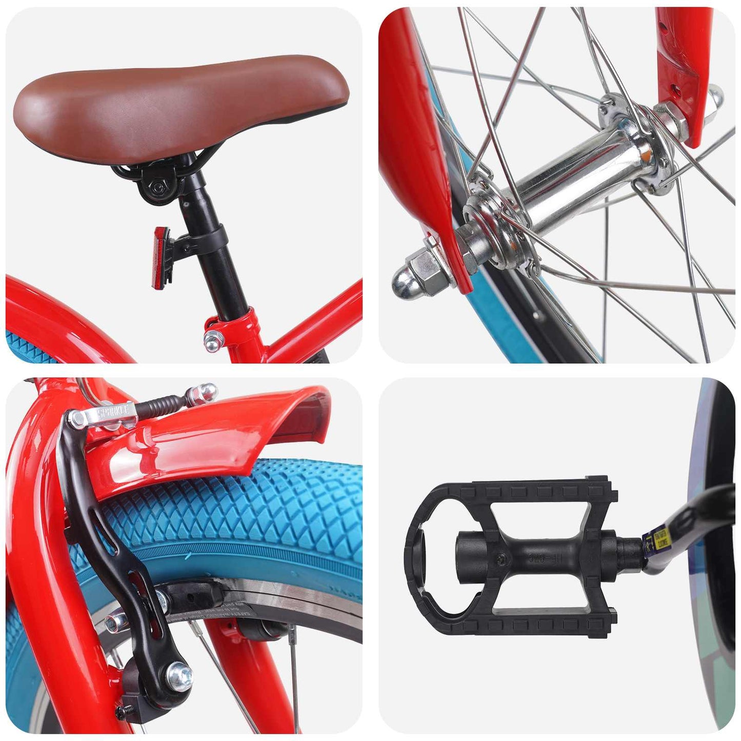 Kids Bike 22'' for 7-12 Years Old Red