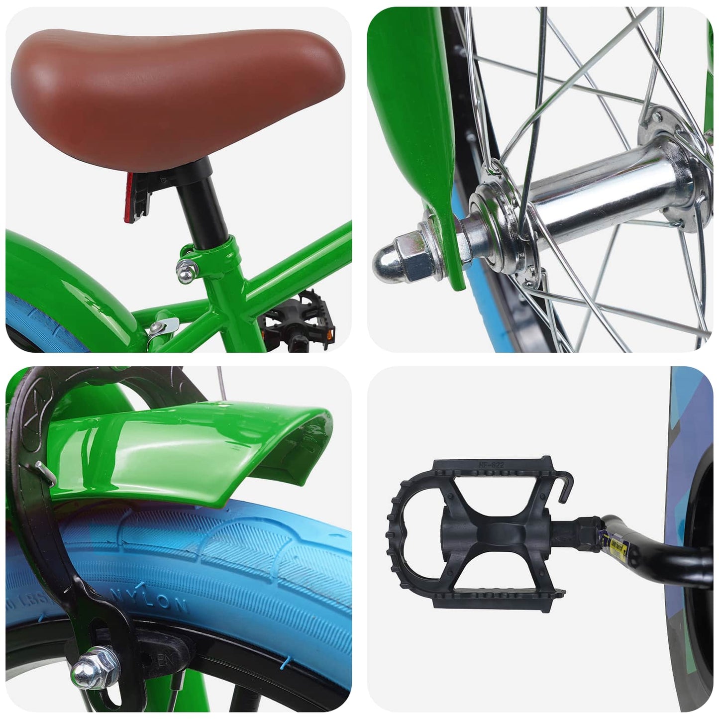 Kids Bike 16'' for 4-6 Years Old Green