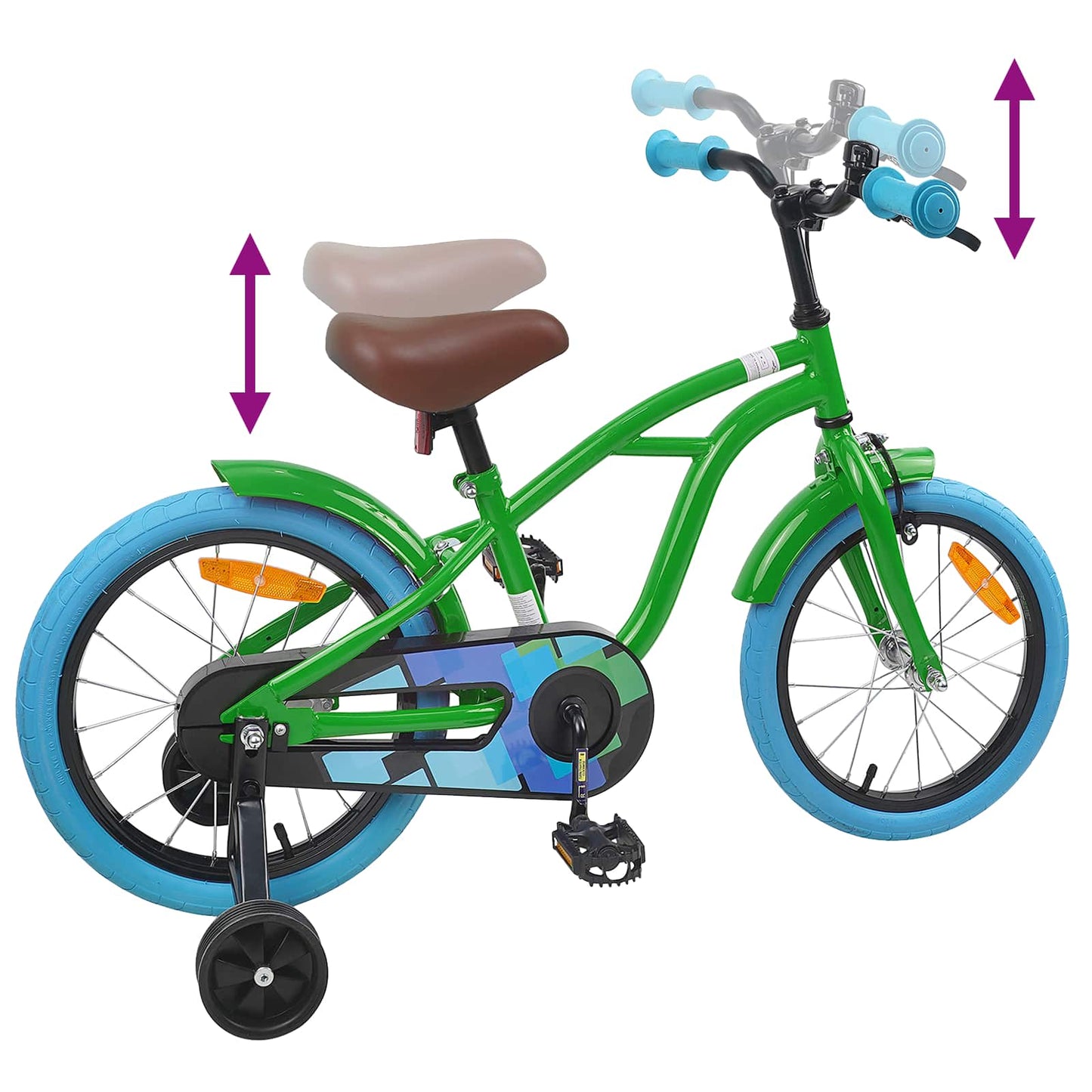 Kids Bike 16'' for 4-6 Years Old Green