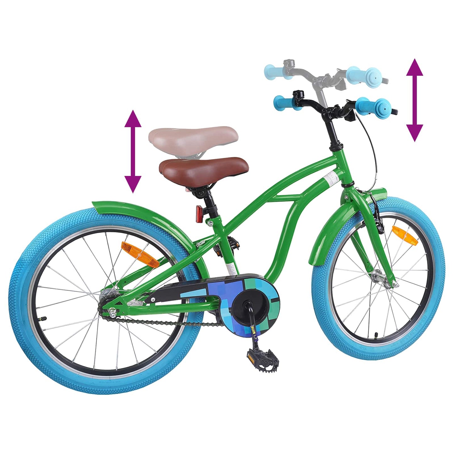 Kids Bike 22'' for 7-12 Years Old Green