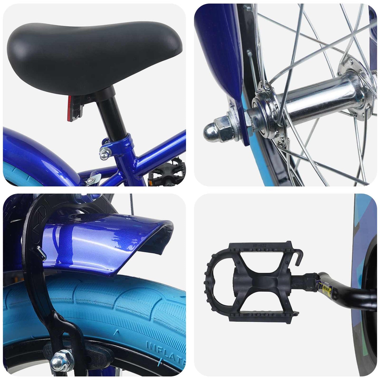 Kids Bike 16'' for 4-6 Years Old Dark Blue