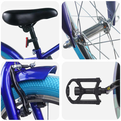 Kids Bike 22 Inches for 7-12 Years Old Dark Blue