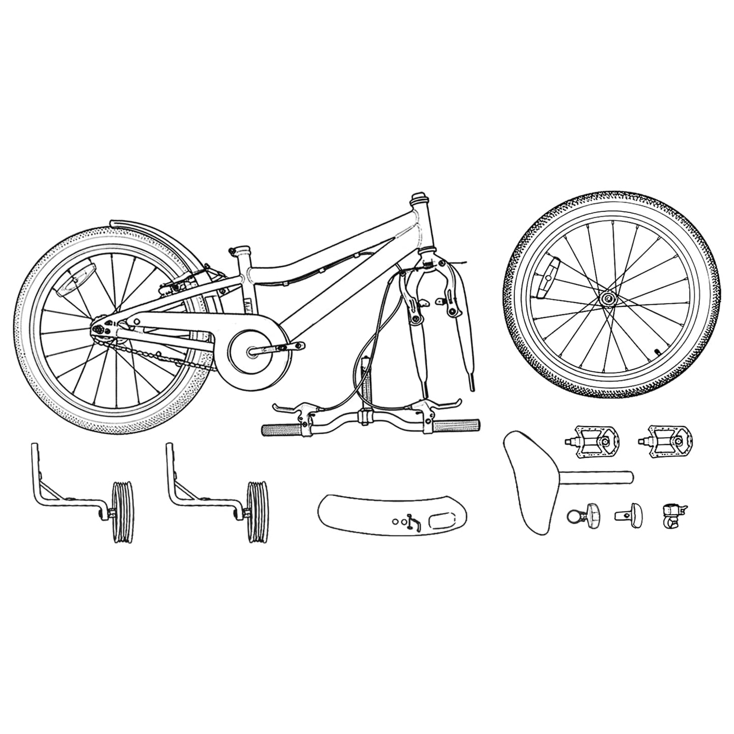 Kids Bike 16 Inches for 4-6 Years Old Green Black
