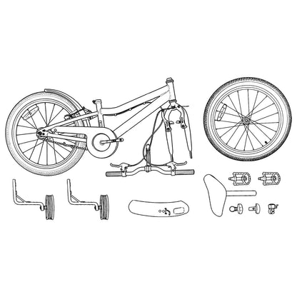 Kids Bike 16 Inches for 4-6 Years Old Green Black