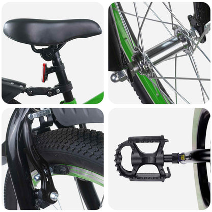 Kids Bike 18 Inches for 5-7 Years Old Green Black