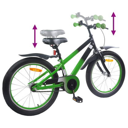 Kids Bike 22 Inches for 7-12 Years Old Green Black