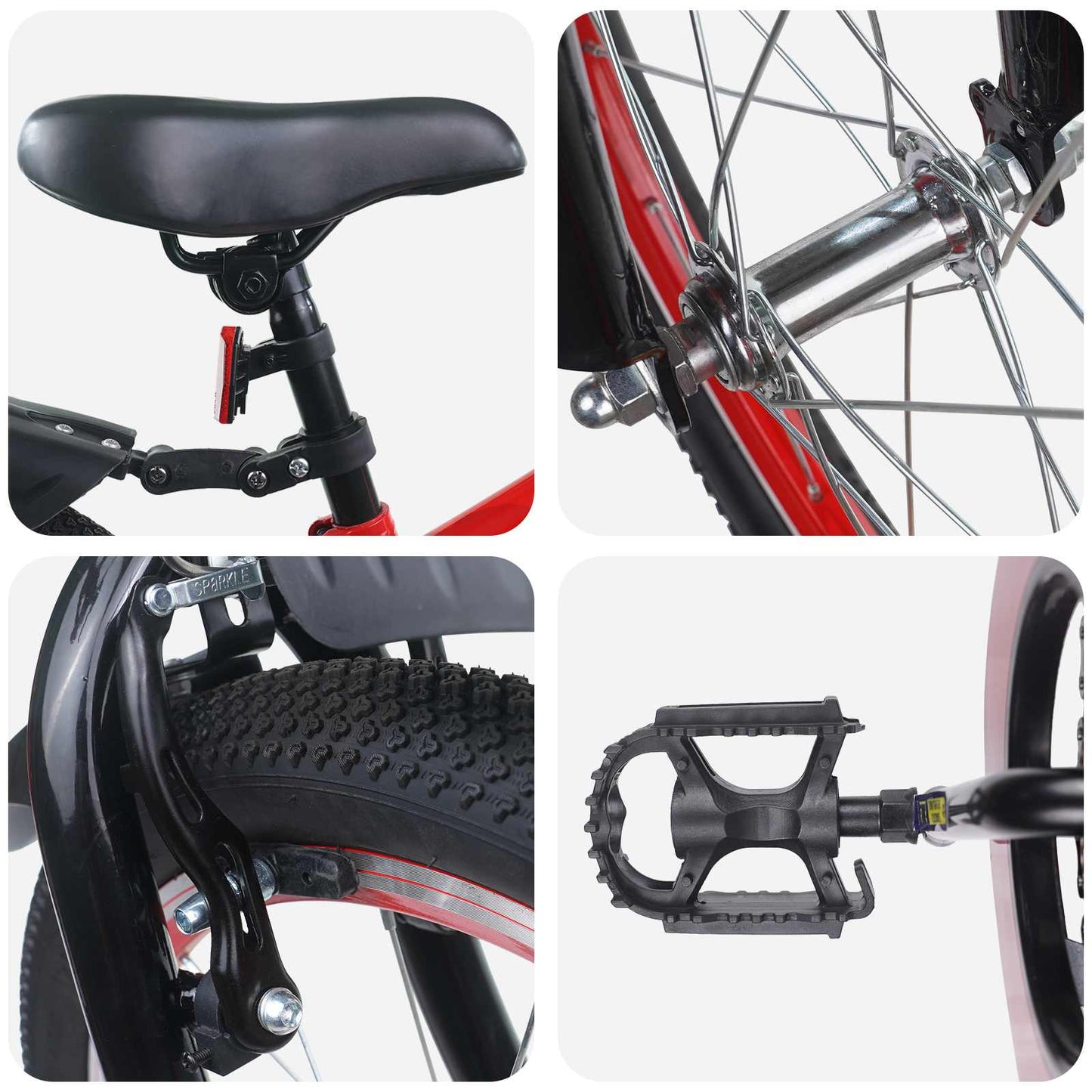 Kids Bike 20 Inches for 6-11 Years Old Red Black