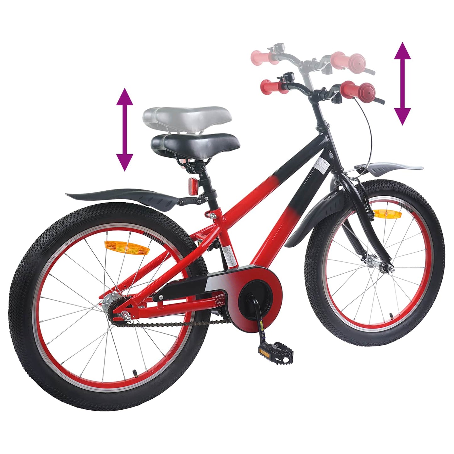 Kids Bike 22 Inches for 7-12 Years Old Red Black