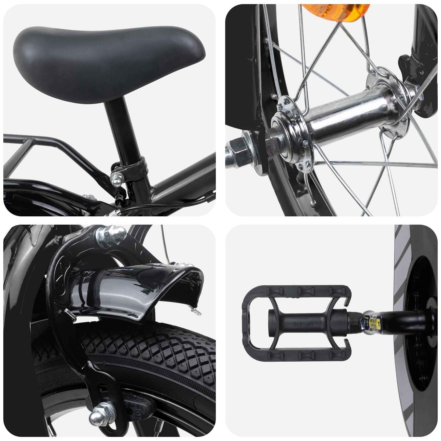 Kids Bike 16 Inches for 4-6 Years Old Black