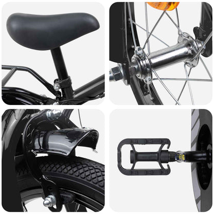 Kids Bike 16 Inches for 4-6 Years Old Black