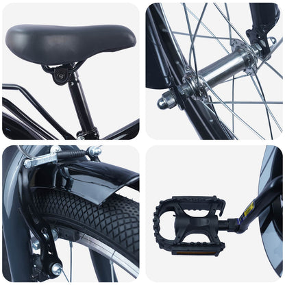 Kids Bike 20 Inches for 6-11 Years Old Black