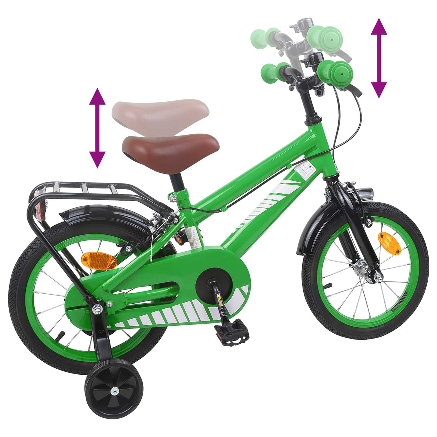 Kids Bike 12 Inches for 2-4 Years Old Green