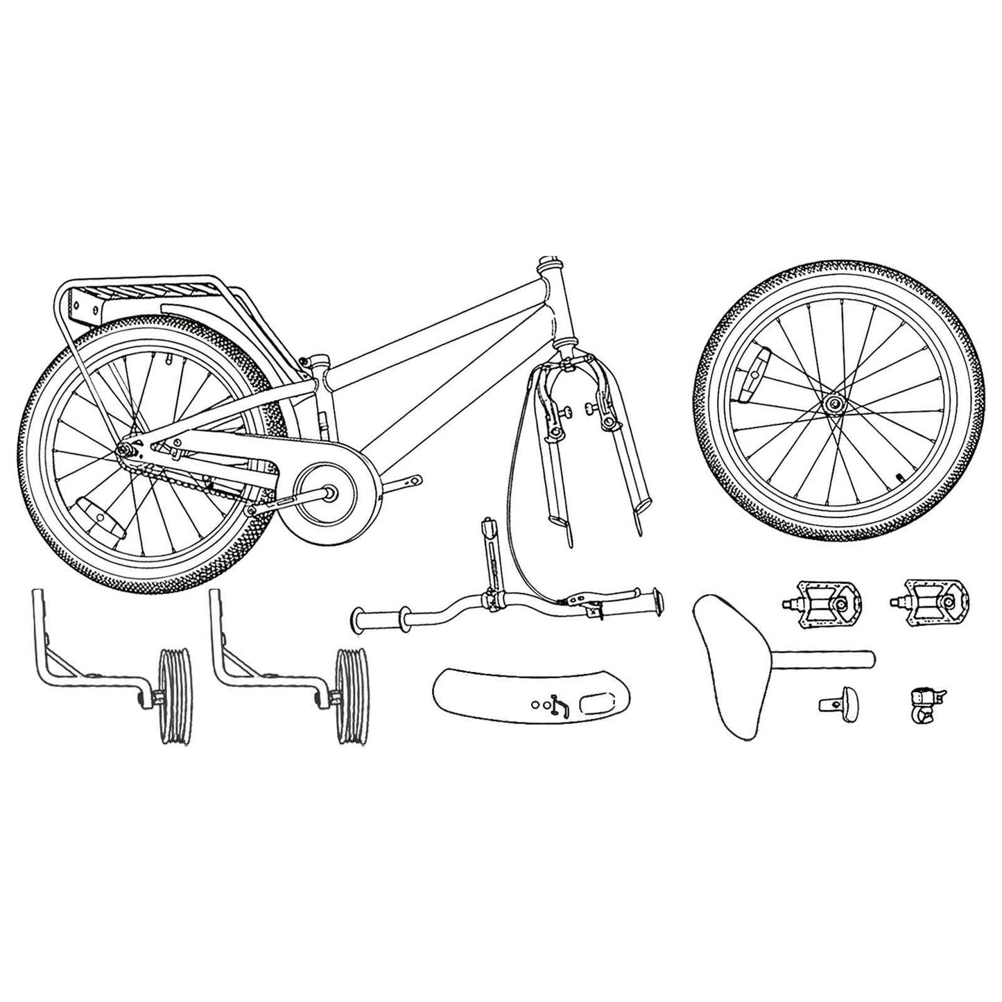Kids Bike 12 Inches for 2-4 Years Old Green