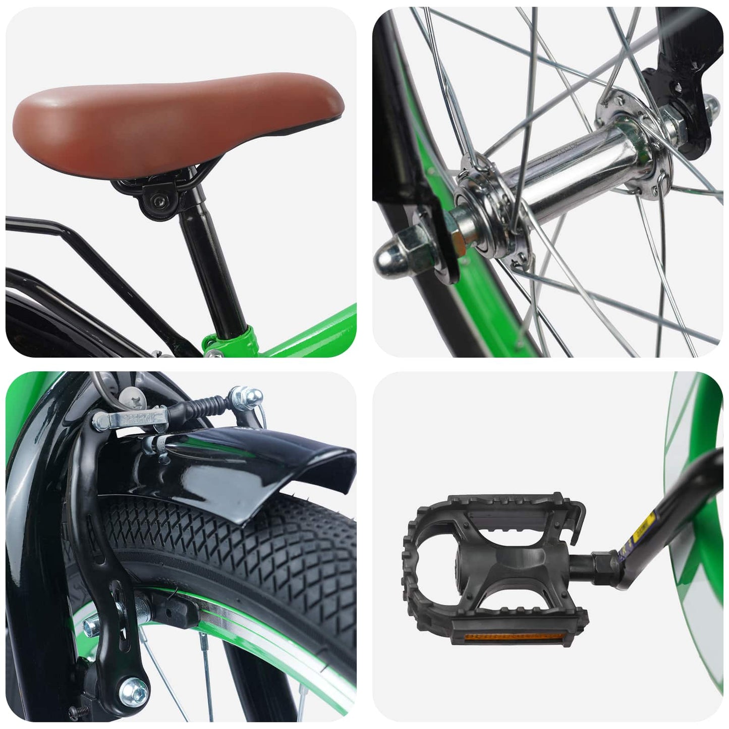 Kids Bike 18 Inches for 5-7 Years Old Green