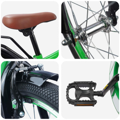 Kids Bike 20 Inches for 6-11 Years Old Green