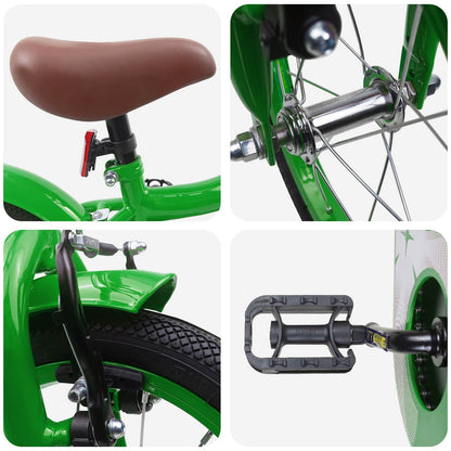 Kids Bike 12 Inches for 2-4 Years Old Green