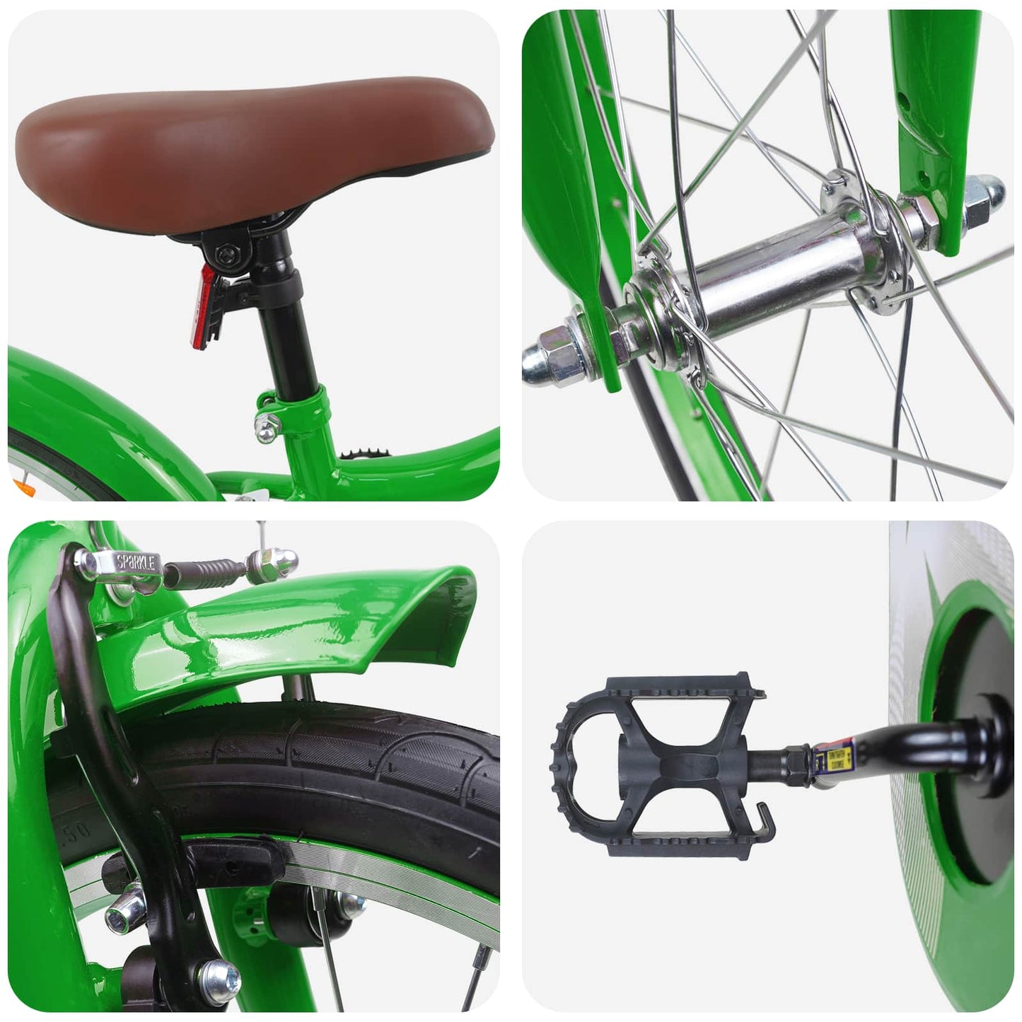 Kids Bike 18 Inches for 5-7 Years Old Green