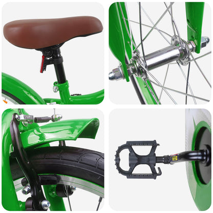 Kids Bike 18 Inches for 5-7 Years Old Green
