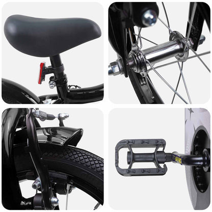 Kids Bike 12 Inches for 2-4 Years Old Black