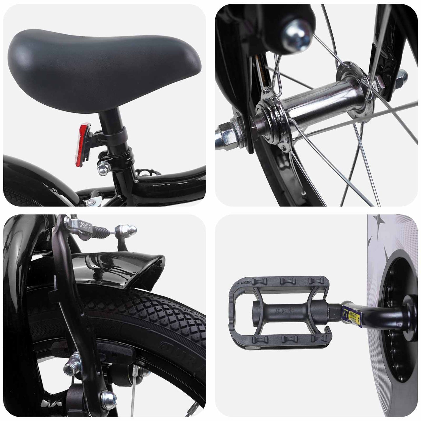 Kids Bike 14 Inches for 3-5 Years Old Black