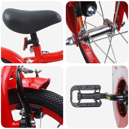 Kids Bike 12 Inches for 2-4 Years Old Red